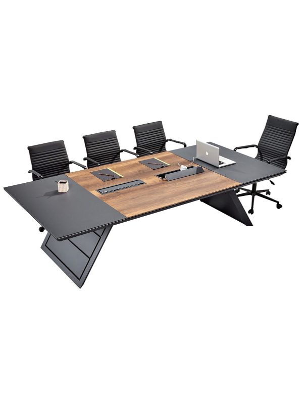 8 Kişilik Antrasit Ceviz Toplantı Masası