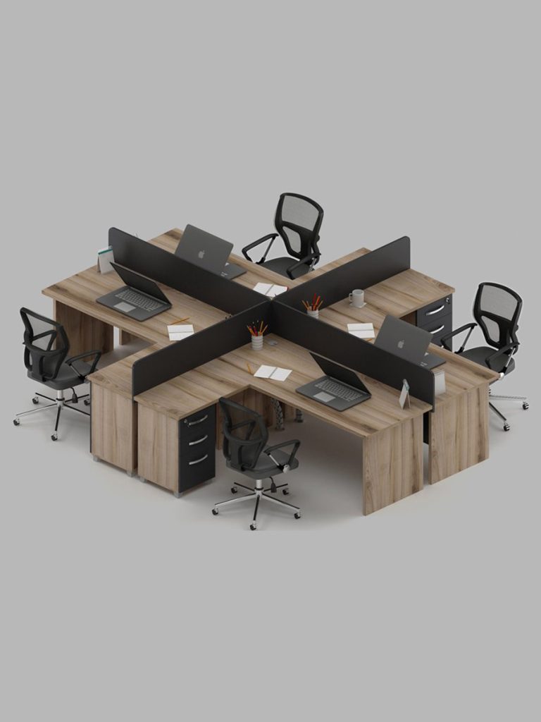 Dörtlü Ofis Çalışma Masası