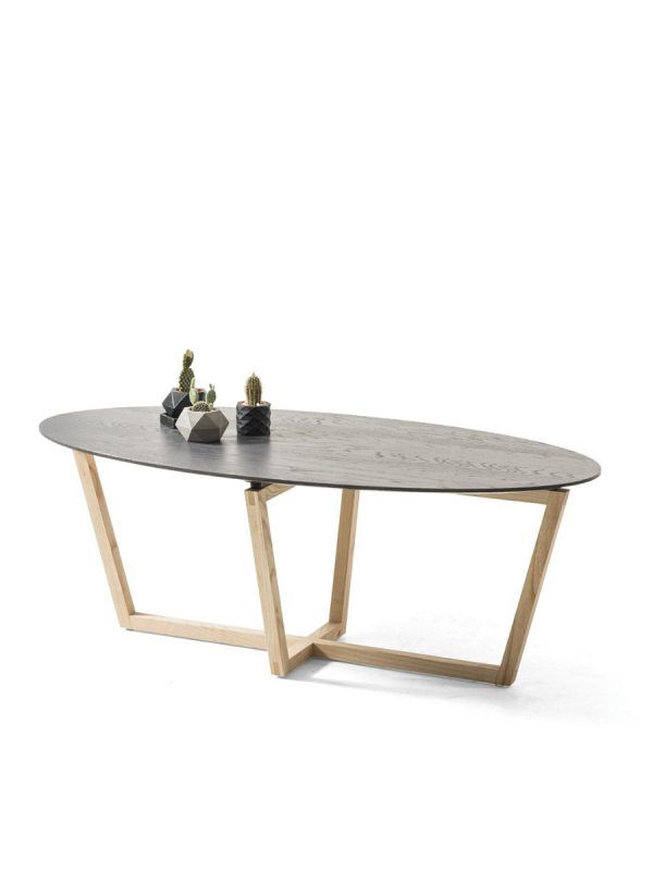 Metal Ayaklı Oval Sehpa