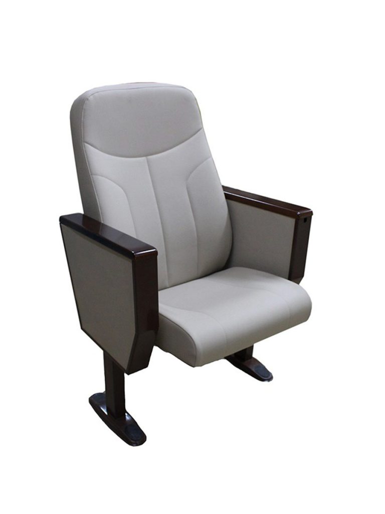 Ahşap Kolluklu Deri Kaplamalı Konferans Koltuğu