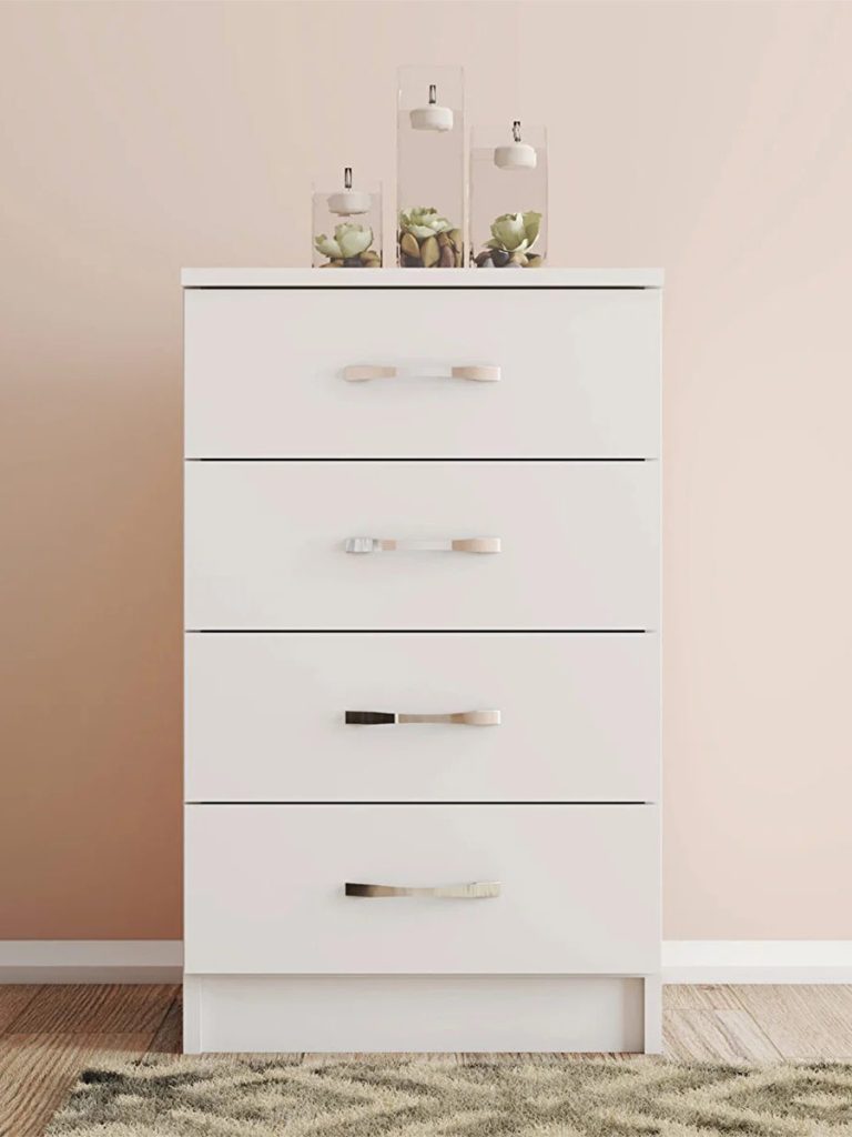 Dört Çekmeceli Beyaz Keson