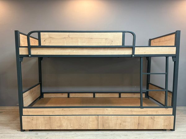 İki katlı çekmeceli metal ranza